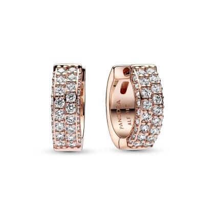 Pandora Timeless Pavé 雙重璀璨耳環圈 