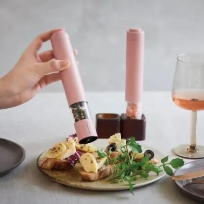recolte 日本麗克特 Salt & Pepper Mill Mini 電動研磨器 RMM-1 灰濛粉限定版 