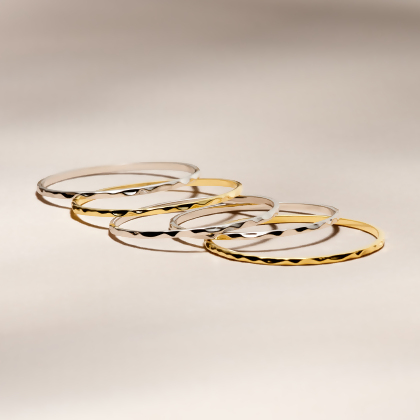 JAMES – Thin Hammered Ring Trio alternate image