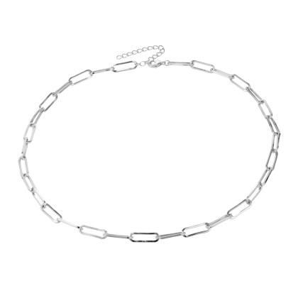 Layered JUSTINE Paperclip Chain in silver