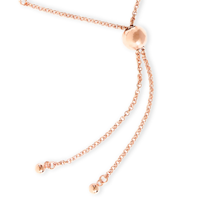 Closeup of Layered BRIA Round Cut Tennis Bracelet slider clasp in Rose Gold 