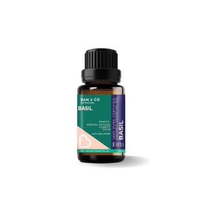 BAM & CO. BASIL CERTIFIED PURE ORGANIC ESSENTIAL OIL (5ML/10ML) 