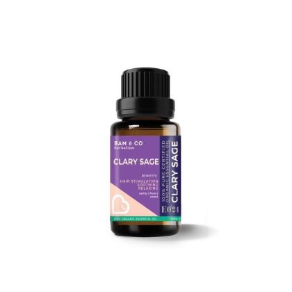 BAM & CO. CLARY SAGE CERTIFIED PURE ORGANIC ESSENTIAL OIL (5ML/10ML) 