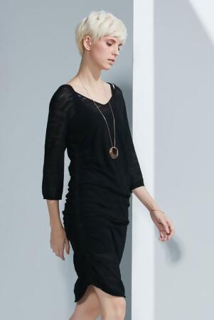 中袖竹節合身洋裝 2011SL13-圖片色-FREE SIZE 