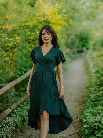 Ruffle Wrap Dress | Monstera 