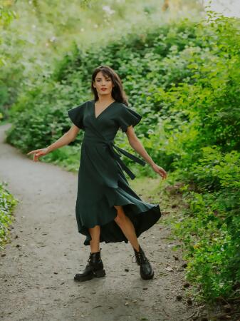 Ruffle Wrap Dress | Monstera alternate image