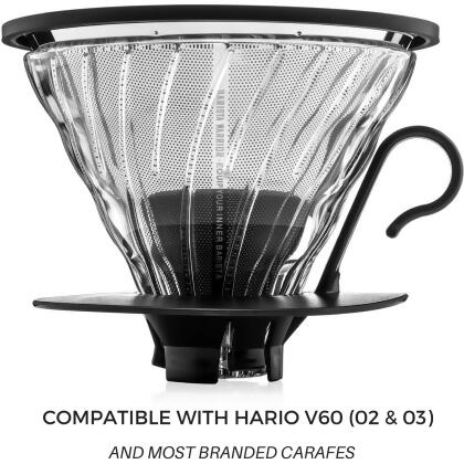 Reusable Pour Over Coffee Filter for Chemex and Hario V60 (Silver) alternate image