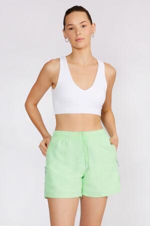 Sage v-neck seamless bra top white 