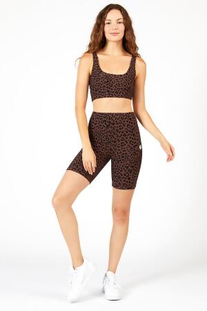 Harper print biker shorts brown cheetah 8