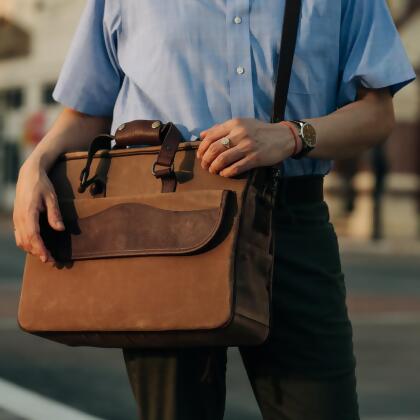 Campaign Waxed Canvas Briefcase 