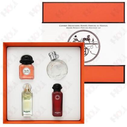 Hermes 愛馬仕 女性迷你香水禮盒 - 四入組 (Twilly絲巾7.5ml、尼羅河花園7.5ml、橘采星光7.5ml、緋紅火參7.5ml) 