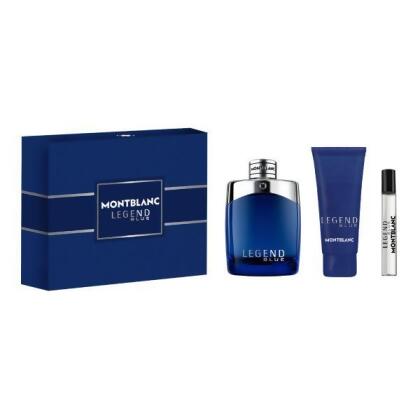MONTBLANC萬寶龍傳奇紳藍淡香精100ml禮盒(淡香精100ml+隨身瓶7.5ml+沐浴精100ml) 