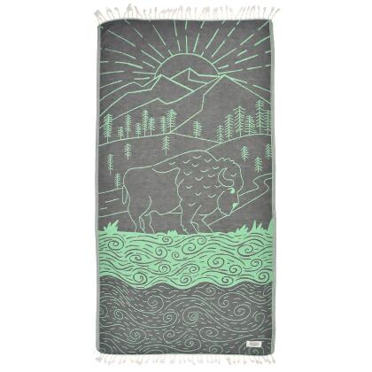 Exclusive Bison Mountain Peshtemal Pure Cotton Beach Towel alternate image