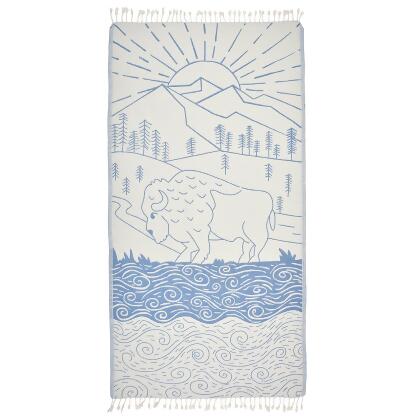 Exclusive Bison Mountain Peshtemal Pure Cotton Beach Towel alternate image