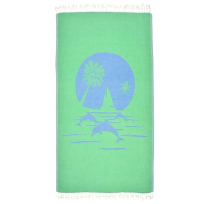 Exclusive Green Dolphins Peshtemal Pure Cotton Beach Towel alternate image