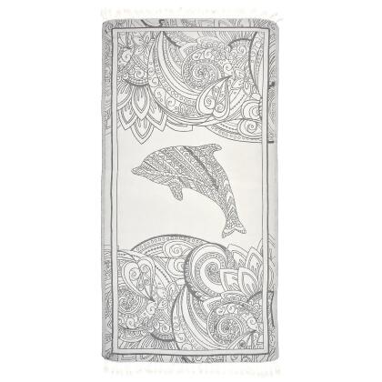 Exclusive Magic Dolphin Peshtemal Pure Cotton Beach Towel alternate image