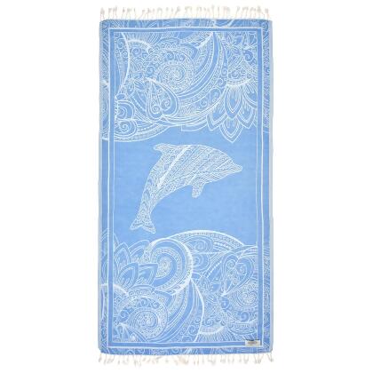 Exclusive Magic Dolphin Peshtemal Pure Cotton Beach Towel alternate image