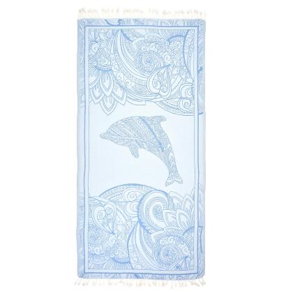 Exclusive Magic Dolphin Peshtemal Pure Cotton Beach Towel alternate image