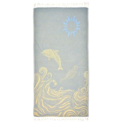 Exclusive Narwhal Peshtemal Pure Cotton Throw Blanket alternate image