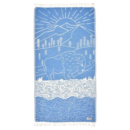 Bison Mountain Peshtemal Pure Cotton Throw Blanket alternate image