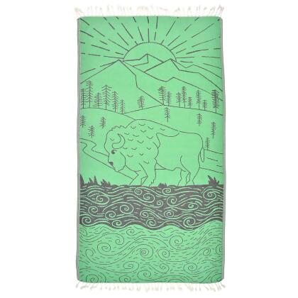 Bison Mountain Peshtemal Pure Cotton Throw Blanket alternate image