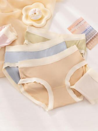 雲感輕柔軟素色莫代爾三角褲5件組.35-60KG中腰少女內褲 