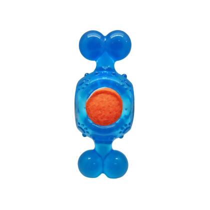 Blue Candy-Inspired Squeaky Tennis Ball Dog Chew Toy – TPR, Durable & Promotes Dental Health 
