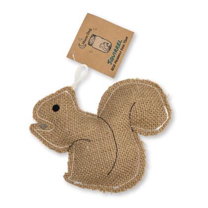 Rustic Jute Squirrel Dog Chew Toy – Non-Toxic & Safe, Soft & Gentle 