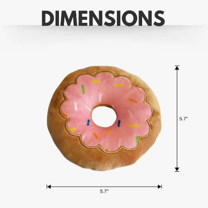 Donut Plush Dog Toy – Soft, Chewy and Cuddly, Safe & Non-Toxic, Ideal for Fetching, Tug-of-War, Gentle Chewing – Strawberry alternate image