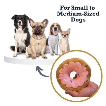 Donut Plush Dog Toy – Soft, Chewy and Cuddly, Safe & Non-Toxic, Ideal for Fetching, Tug-of-War, Gentle Chewing – Strawberry alternate image