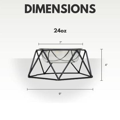 Country Living Elevated Single Dog Bowl Feeder – Geometric Design with Removable Stainless Steel Bowl alternate image