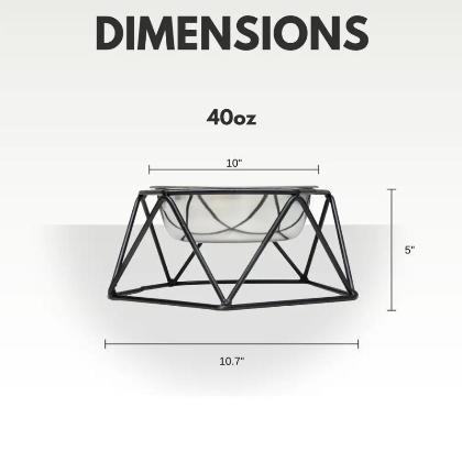 Country Living Elevated Single Dog Bowl Feeder – Geometric Design with Removable Stainless Steel Bowl alternate image