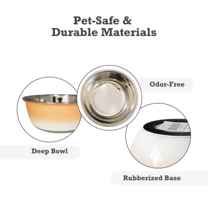 Deep Dog Bowl – Stainless Steel Bowl, Ideal for Small, Medium & Large Dogs – Peach Coral alternate image