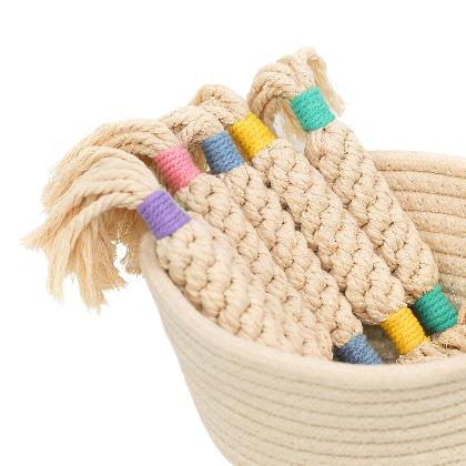 Rainbow Candy Macrame Rope Pet Toy alternate image