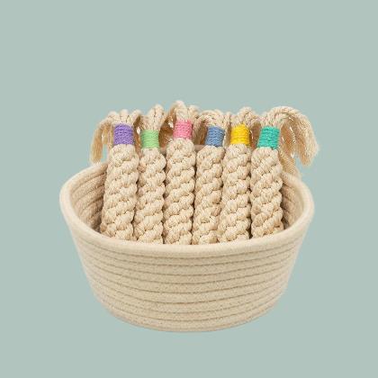 Rainbow Candy Macrame Rope Pet Toy alternate image