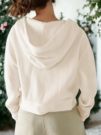 Waffle Knit Button Neck Jacket alternate image
