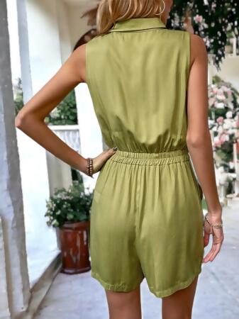 Collared Button Down Romper alternate image