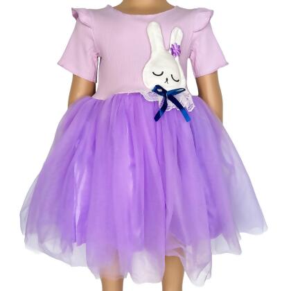 Girls Boutique Lilac Purple Tulle Easter Bunny Party Dress 