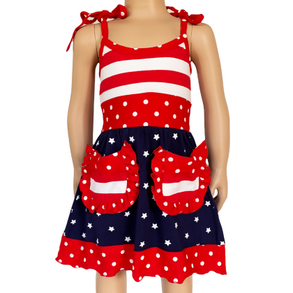 AL Limited Girls 4th of July Patriotic Red White and Blue Dress size 9 