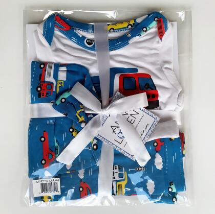 AnnLoren Baby Boys Layette Cars Trucks Long Sleeve Onesie Pants Cap 3pc Gift Set alternate image