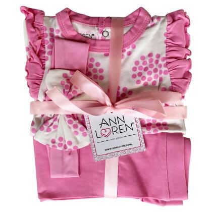 AnnLoren Baby Girls Layette Pink Polka Dot Onesie Pants Headband 3pc Gift Set Clothing alternate image