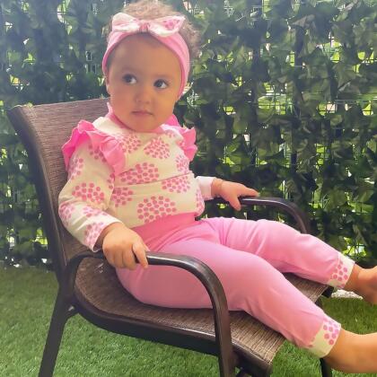 AnnLoren Baby Girls Layette Pink Polka Dot Onesie Pants Headband 3pc Gift Set Clothing alternate image