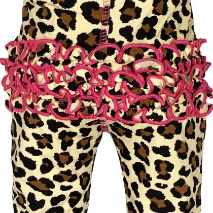 AnnLoren Baby Toddler Big Girls Boutique Leopard Ruffle Butt Leggings alternate image