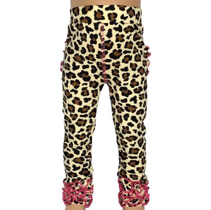 AnnLoren Baby Toddler Big Girls Boutique Leopard Ruffle Butt Leggings alternate image