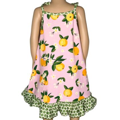AnnLoren Big Little Girls Pretty as a Peach Pink Spaghetti Strap Dress alternate image