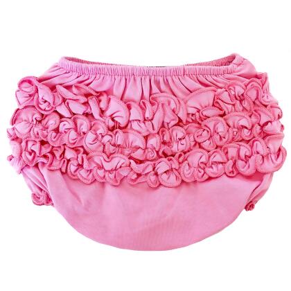 AnnLoren Baby & Toddler Girls Pink Knit Ruffled Butt Bloomer Diaper Cover alternate image