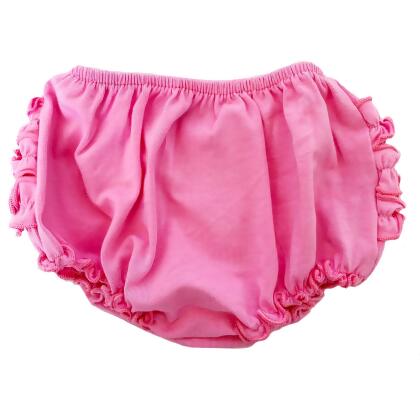 AnnLoren Baby & Toddler Girls Pink Knit Ruffled Butt Bloomer Diaper Cover alternate image