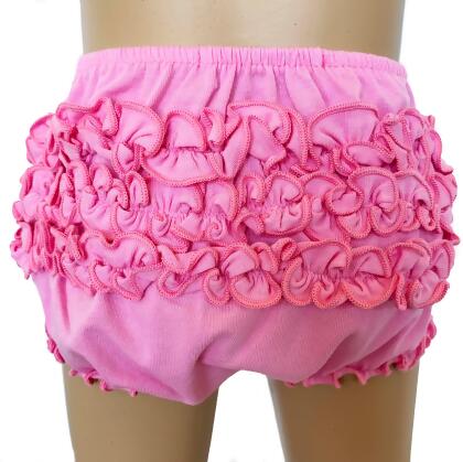 AnnLoren Baby & Toddler Girls Pink Knit Ruffled Butt Bloomer Diaper Cover alternate image