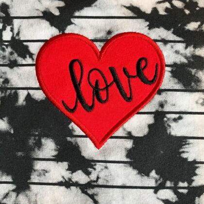 AnnLoren Baby Girls Tie Dye Heart Long Sleeve Romper Valentine's Day alternate image