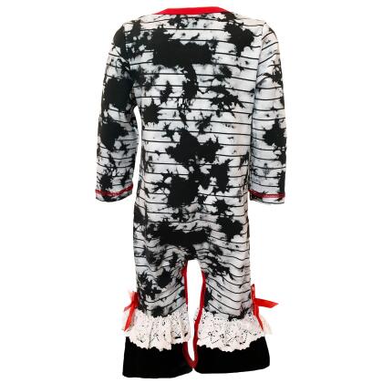 AnnLoren Baby Girls Tie Dye Heart Long Sleeve Romper Valentine's Day alternate image